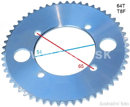 Rozeta 64T reťaz T8F pre voľnobežku
