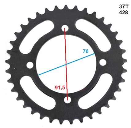 Rozeta pitbike 37 zubov pre reťaz 428