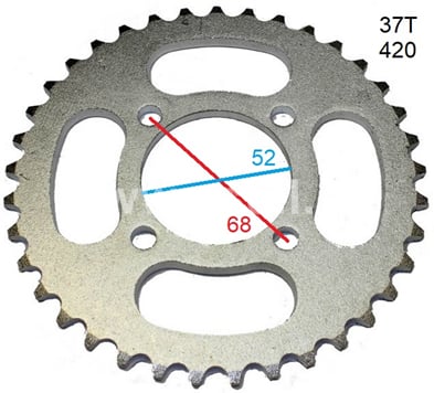 Rozeta 37 zubov pre reťaz 420 stred 52mm