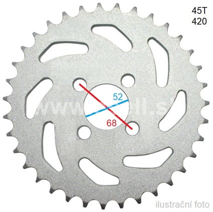 Rozeta 45 zubov pre reťaz 420