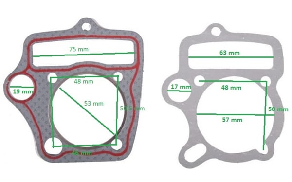 Sada tesnení pod valec 110cc, 125cc piest 52 mm