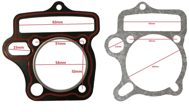 Sada tesnení pod valec 110cc, 125cc piest 54 mm typ2 - sada