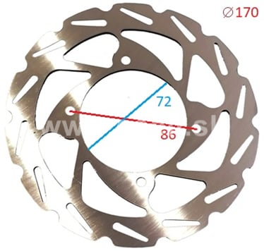 Brzdový kotúč pitbike 170 mm
