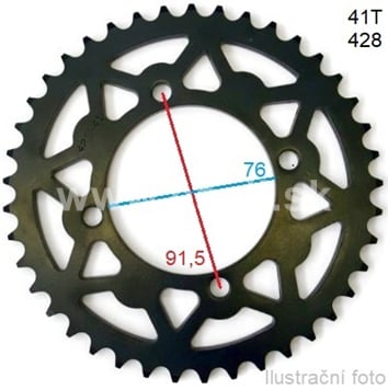 Rozeta pitbike 41 zubov pre reťaz 428