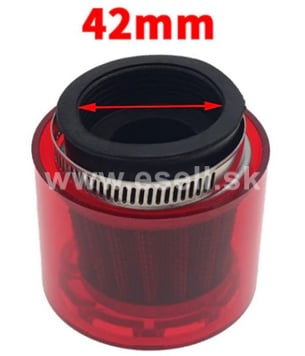 Športový vzduchový filter 42mm s krytom - červená