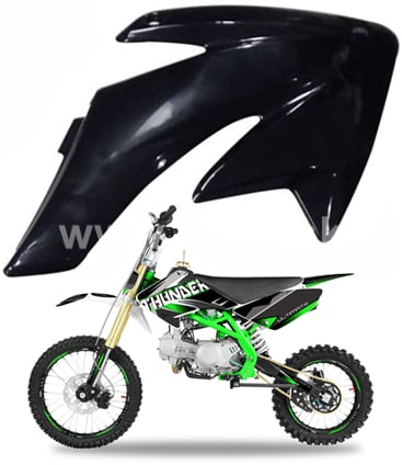 Predný bočný plast Pitbike Thunder, CRF70 čierna - pravá