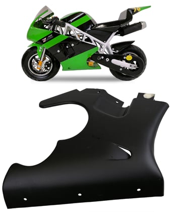 Pravý bočný plast minibike PS 50 čierny matt