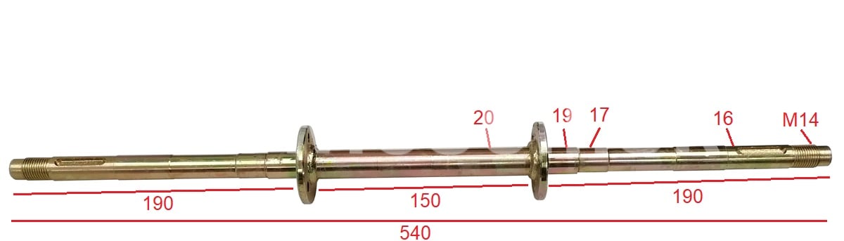 Zadná os 54cm ATV