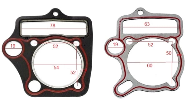 Sada tesnení pod valec 110cc, 125cc piest 54 mm